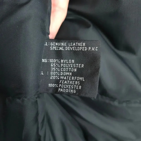 Vintage Super Goose Genuine Leather Duck Down Winter Coat sz M - Picture 11 of 11